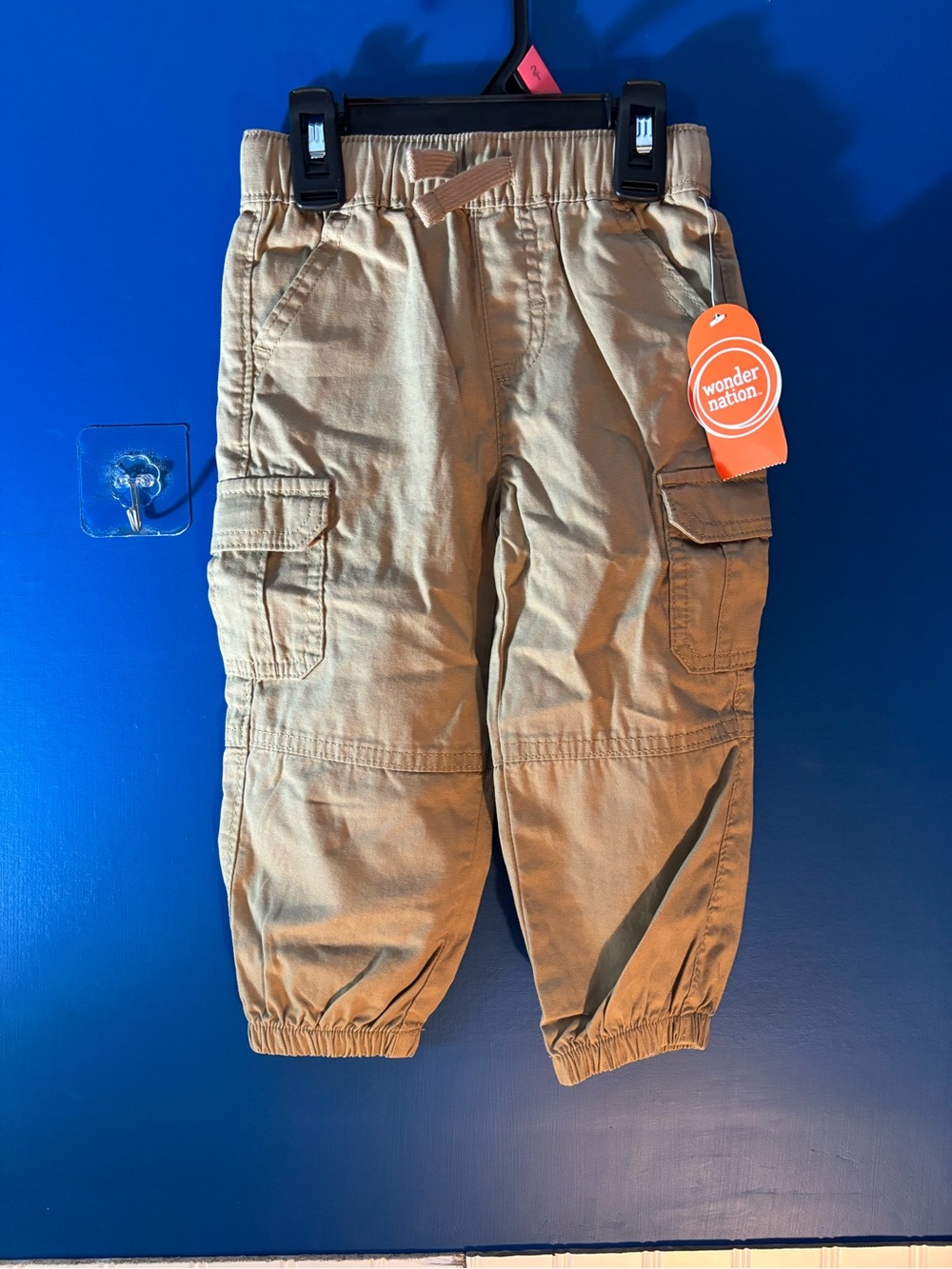 Wonder Nation Tan Cargo Joggers for Kids - Elastic Waist & Cuffs